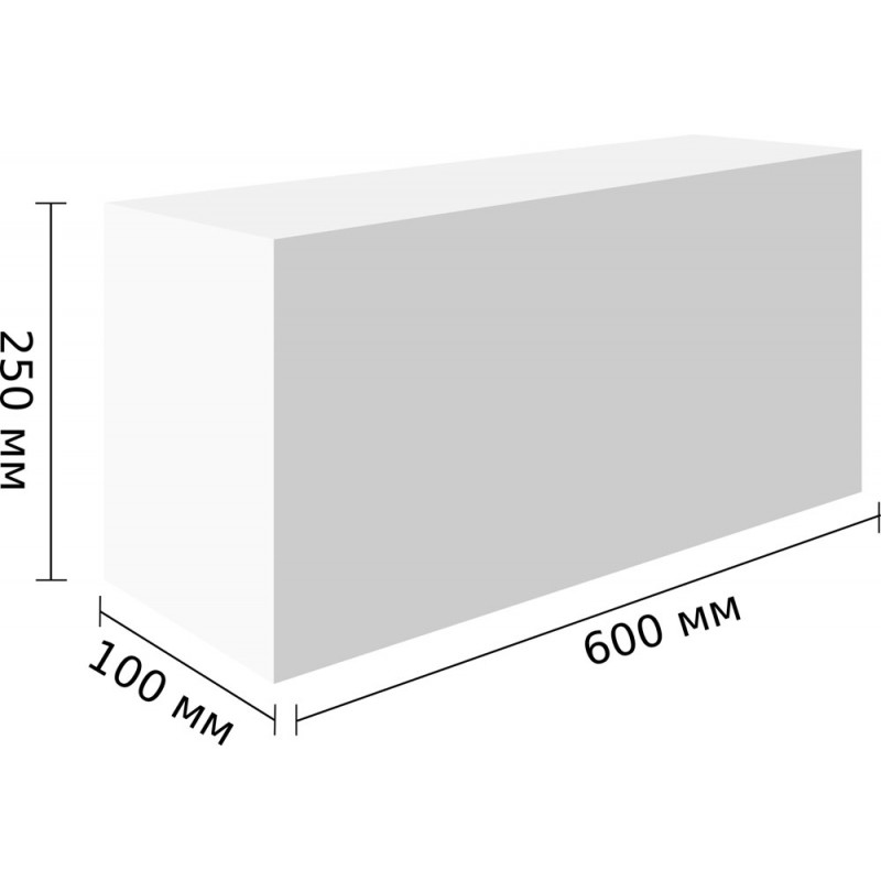 Перегородочные блоки D400,600x250x100